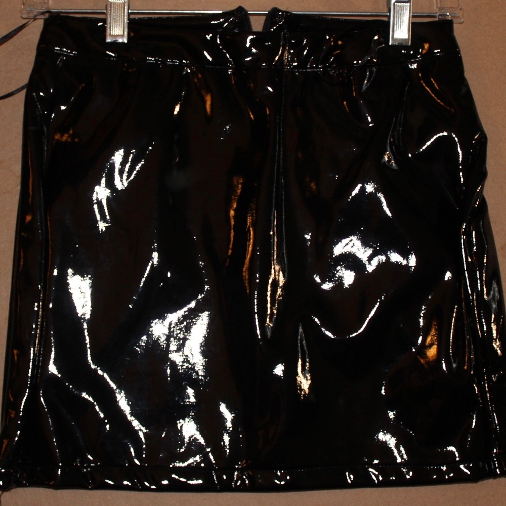 black latex skirt